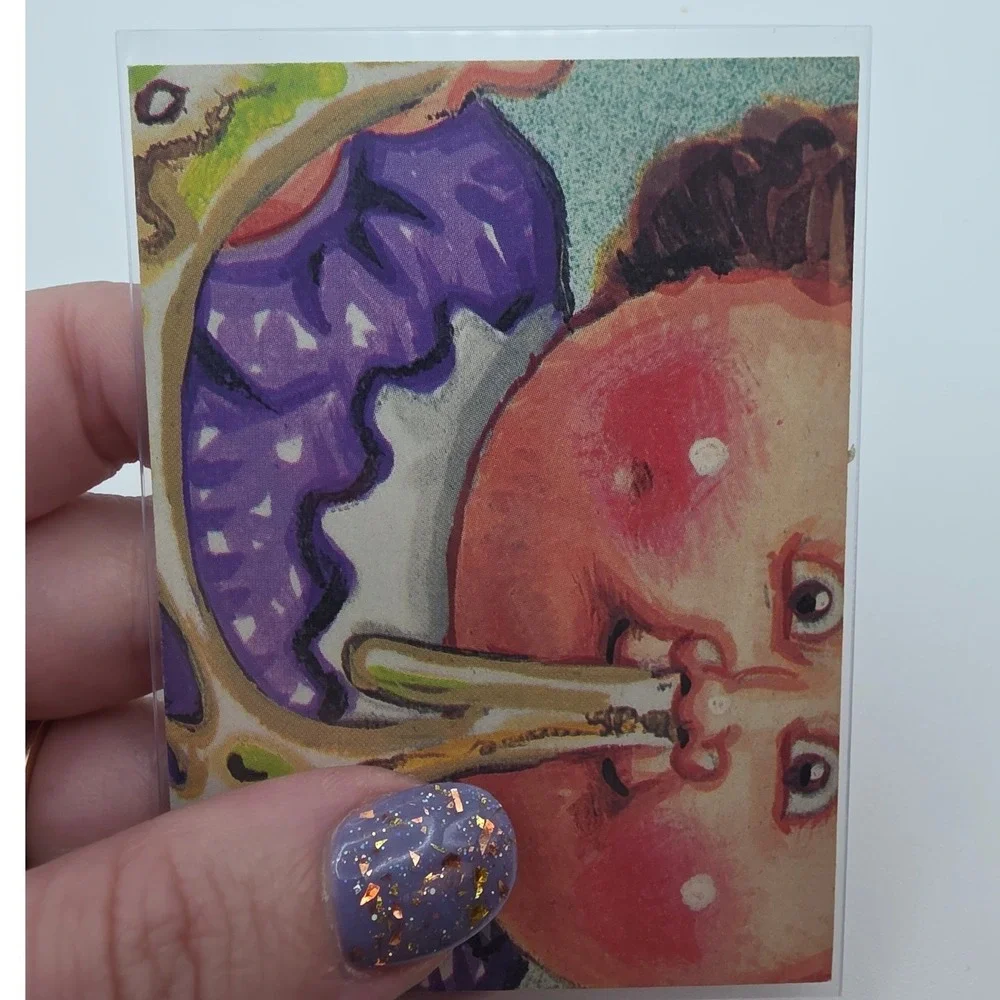 Error Card Miscut Topps Garbage Pail Kids Trading Card OS2 Pink 68b Dizzy Dave
